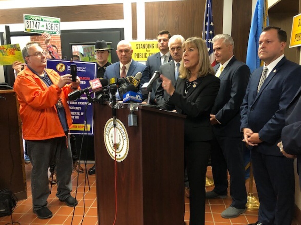 Sen. Daphne Jordan, R-Saratoga County, along with other officials from Saratoga and Rensselaer counties, spoke about her concerns about a bill to allow undocumented immigrants to get driver's licenses.